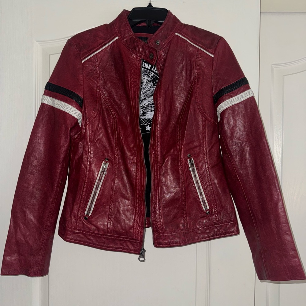 Women's Red Leather Jacket